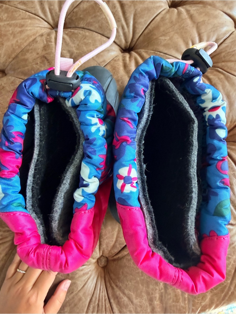 Sorel Kids Winter Boots Floral Pink Waterproof Snow Boots Size 4 Youth EU 36 - Picture 7 of 8